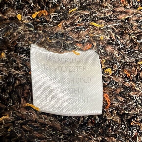 Vintage Alps Brown Marled V Neck Pullover Sweater Cableknit Long Sleeves Medium - Picture 6 of 8